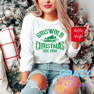 Griswold Christmas Tree Farm (Green) Pullover Sweatshirt - Crazy Daisy Boutique