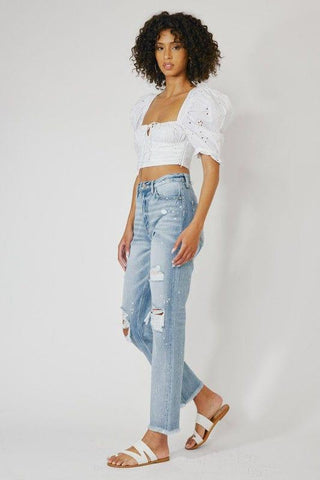 KanCan High Rise Slim Straight Jeans - Crazy Daisy Boutique