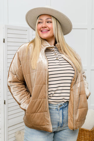 Nights On Broadway Jacket in Taupe - Crazy Daisy Boutique