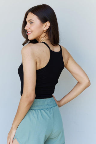 Ninexis Everyday Staple Soft Modal Short Strap Ribbed Tank Top in Black - Crazy Daisy Boutique