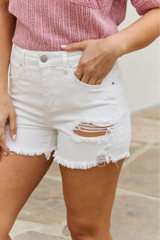 RISEN Lily High Waisted Distressed Shorts - Crazy Daisy Boutique