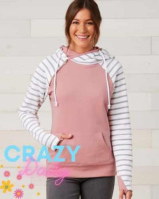 Striped Double Hood Pullover - Crazy Daisy Boutique