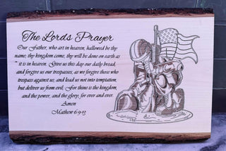 The Lords Prayer - Custom Engraved On Raw Edge Wood - Crazy Daisy Boutique
