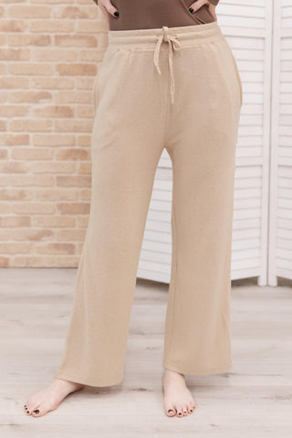 Wide Legged & Cozy Sweatpants in Sand - Crazy Daisy Boutique