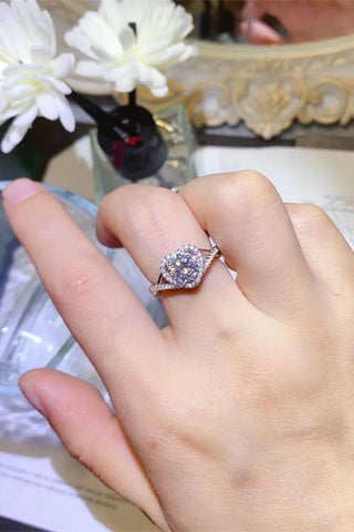 Adored 1 Carat Moissanite 925 Sterling Silver Heart Ring - Crazy Daisy Boutique