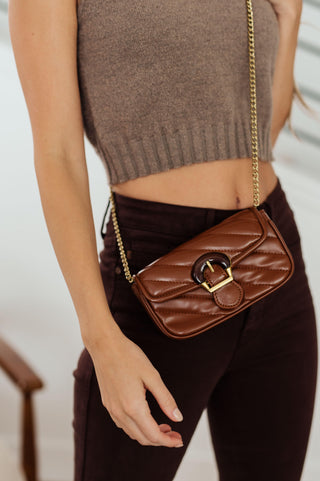 Classic Beauty Quilted Clutch in Brown - Crazy Daisy Boutique