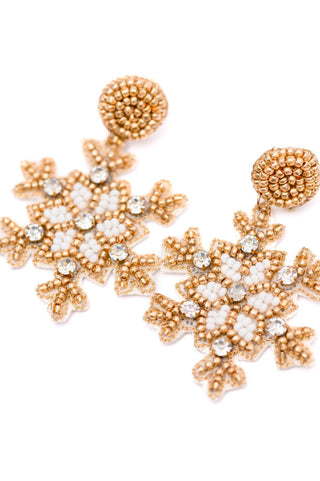 Glitz And Glam Beaded Snowflake Earrings - Crazy Daisy Boutique