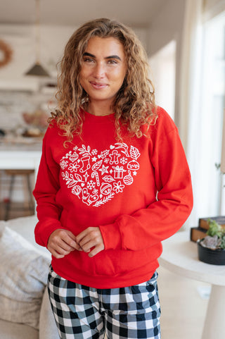 Holiday Heart Sweatshirt - Crazy Daisy Boutique