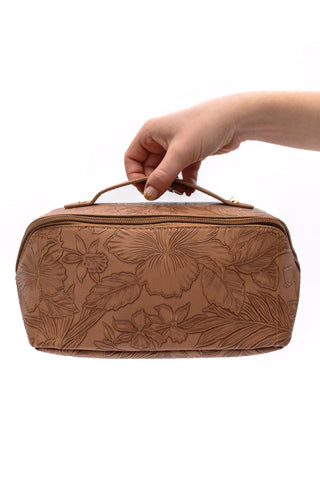 Life In Luxury Large Capacity Cosmetic Bag in Tan - Crazy Daisy Boutique