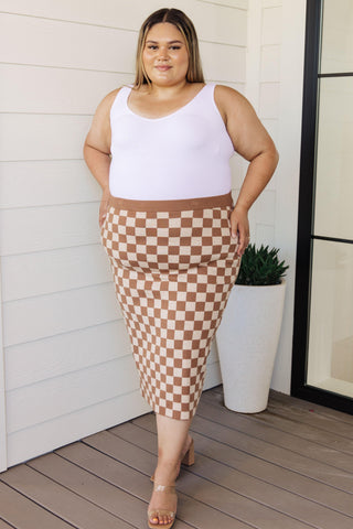 Start Your Engines Checkered Midi Skirt - Crazy Daisy Boutique