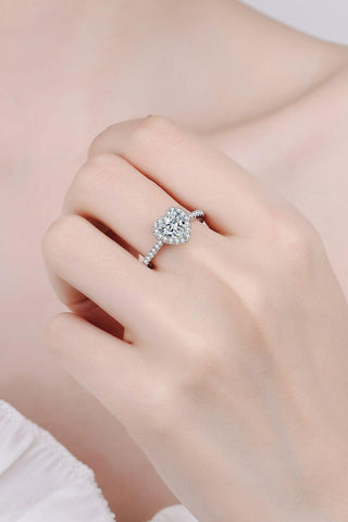 1 Carat Moissanite Heart-Shaped Ring - Crazy Daisy Boutique