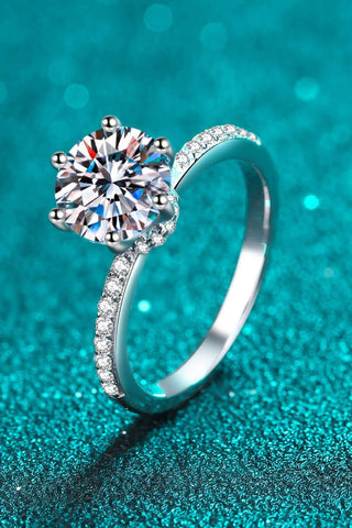925 Sterling Silver 2 Carat Moissanite Ring - Crazy Daisy Boutique