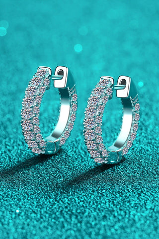 925 Sterling Silver Moissanite Huggie Earrings - Crazy Daisy Boutique