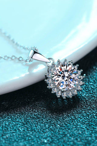 925 Sterling Silver Moissanite Pendant Necklace - Crazy Daisy Boutique