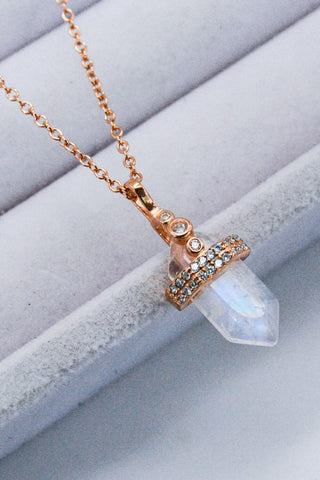 925 Sterling Silver Moonstone Pendant Necklace - Crazy Daisy Boutique