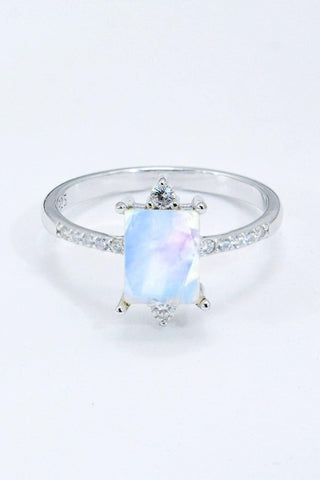 925 Sterling Silver Square Moonstone Ring - Crazy Daisy Boutique