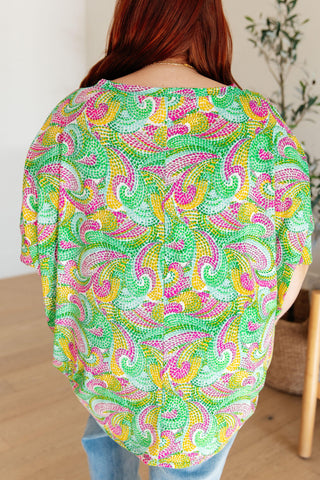 Essential Blouse in Painted Green and Pink - Crazy Daisy Boutique