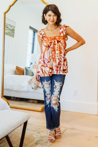 Francesca Embroidered Top in Rust - Crazy Daisy Boutique