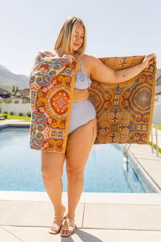 Luxury Beach Towel in Boho Medallions - Crazy Daisy Boutique