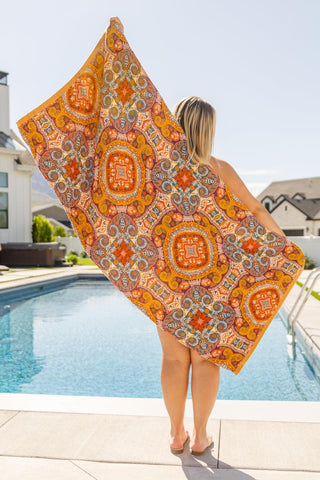 Luxury Beach Towel in Boho Medallions - Crazy Daisy Boutique