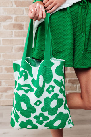 Bolso de punto Lazy Daisy en verde 