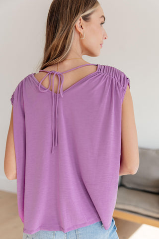 Ruched Cap Sleeve Top in Lavender - Crazy Daisy Boutique