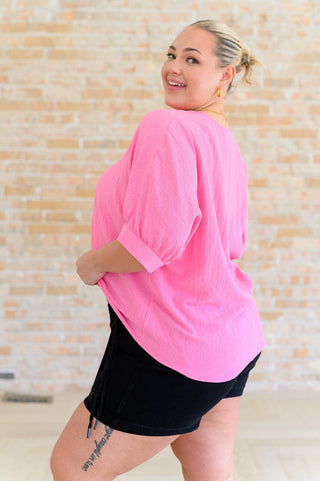 Up For Anything V-Neck Blouse in Pink - Crazy Daisy Boutique