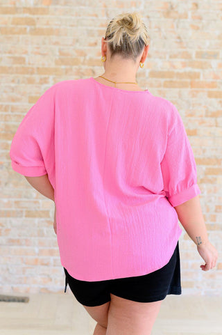 Up For Anything V-Neck Blouse in Pink - Crazy Daisy Boutique