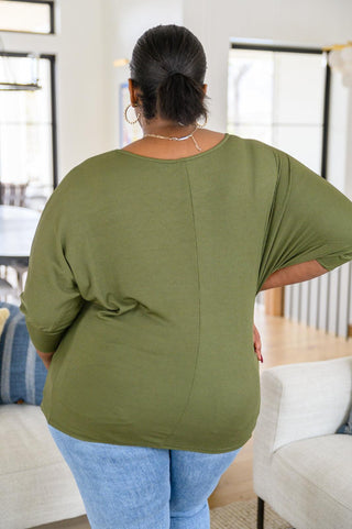 A Day Together Long Sleeve Top in Olive - Crazy Daisy Boutique