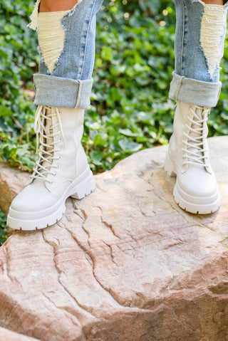 Autumn Feels Combat Boots - Crazy Daisy Boutique