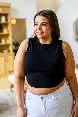 Best Friends Cropped Tank in Black - Crazy Daisy Boutique