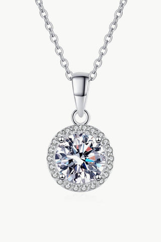 Chance to Charm 1 Carat Moissanite Round Pendant Chain Necklace - Crazy Daisy Boutique