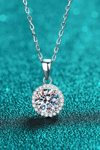 Chance to Charm 1 Carat Moissanite Round Pendant Chain Necklace - Crazy Daisy Boutique