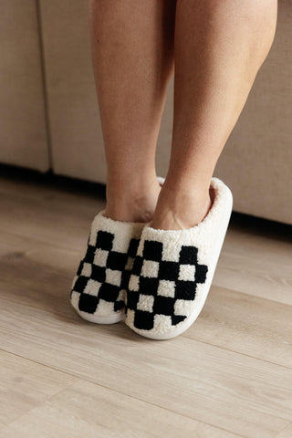 Checked Out Slippers in Black - Crazy Daisy Boutique