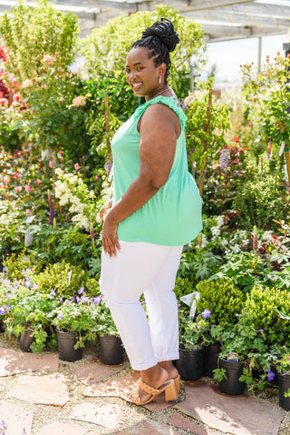 Cherry Girl Tank in Green - Crazy Daisy Boutique