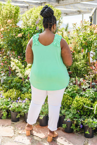 Cherry Girl Tank in Green - Crazy Daisy Boutique