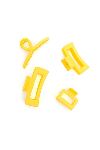 Claw Clip Set of 4 in Lemon - Crazy Daisy Boutique