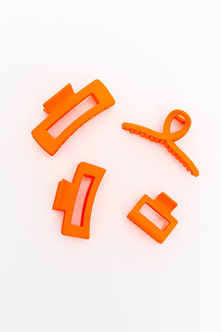 Claw Clip Set of 4 in Orange - Crazy Daisy Boutique