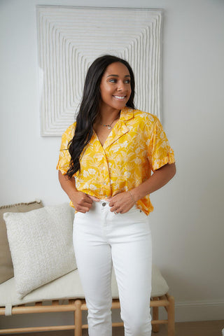 Clementine Floral Button Up Blouse - Crazy Daisy Boutique