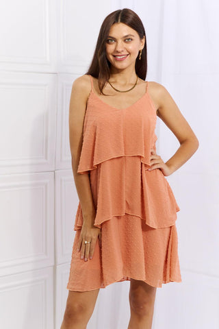 Culture Code By The River Full Size Cascade Ruffle Style Cami Dress in Sherbet - Crazy Daisy Boutique