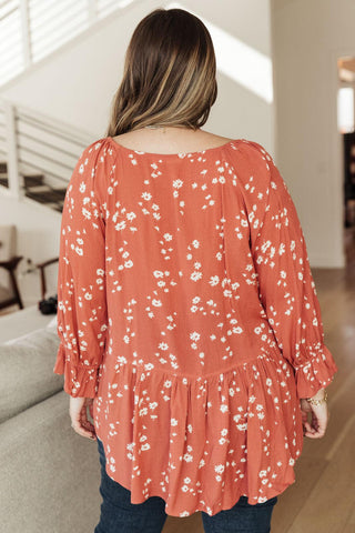 Daisy Flow Blouse In Rust - Crazy Daisy Boutique