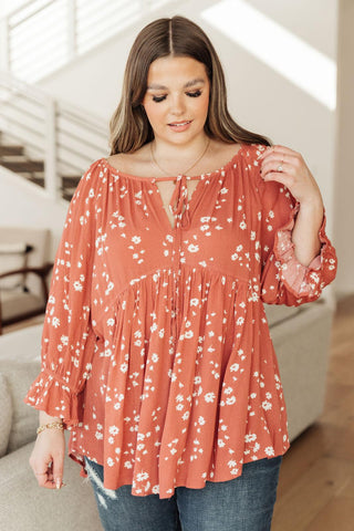 Daisy Flow Blouse In Rust - Crazy Daisy Boutique