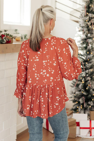 Daisy Flow Blouse In Rust - Crazy Daisy Boutique