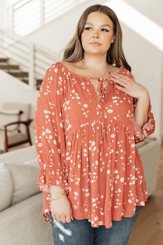 Daisy Flow Blouse In Rust - Crazy Daisy Boutique