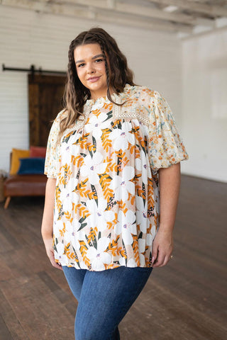 Daydreamer Mixed Floral Top - Crazy Daisy Boutique