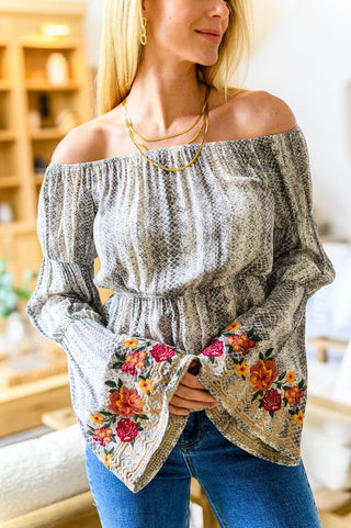 Don't Tempt Me Embroidered Blouse - Crazy Daisy Boutique