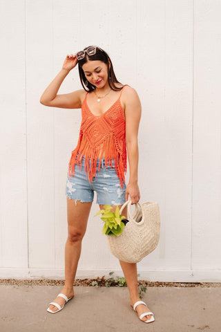 Festival Fringe Tank in Orange - Crazy Daisy Boutique