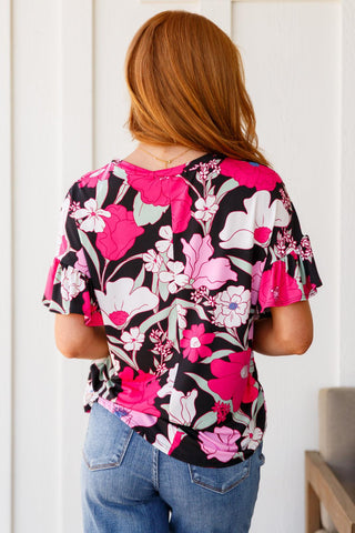 Floral First Ruffle Sleeve Top - Crazy Daisy Boutique