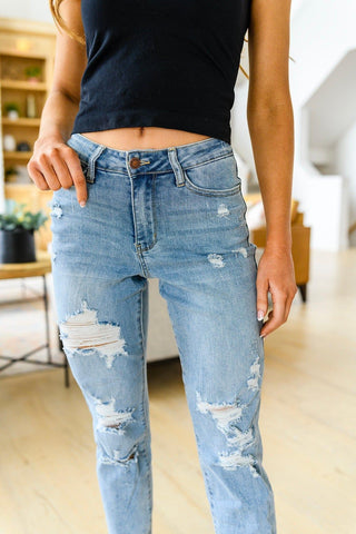 Florence High Waist Destroyed Boyfriend Jeans - Crazy Daisy Boutique