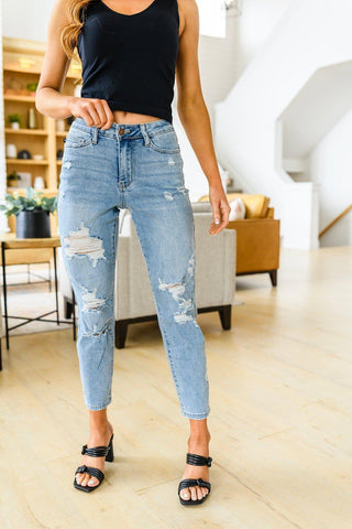 Florence High Waist Destroyed Boyfriend Jeans - Crazy Daisy Boutique